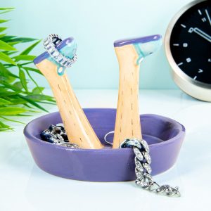 Happy Legs sieradenschaaltje – Paars/sloffen