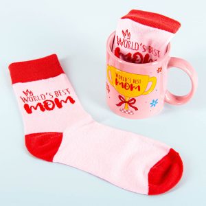 World’s Best Mom sokken en mok cadeauset