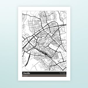 Poster plattegrond Zwolle