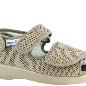 Verbandschoen sandaalmodel Varomed Genf Taupe Breedte L