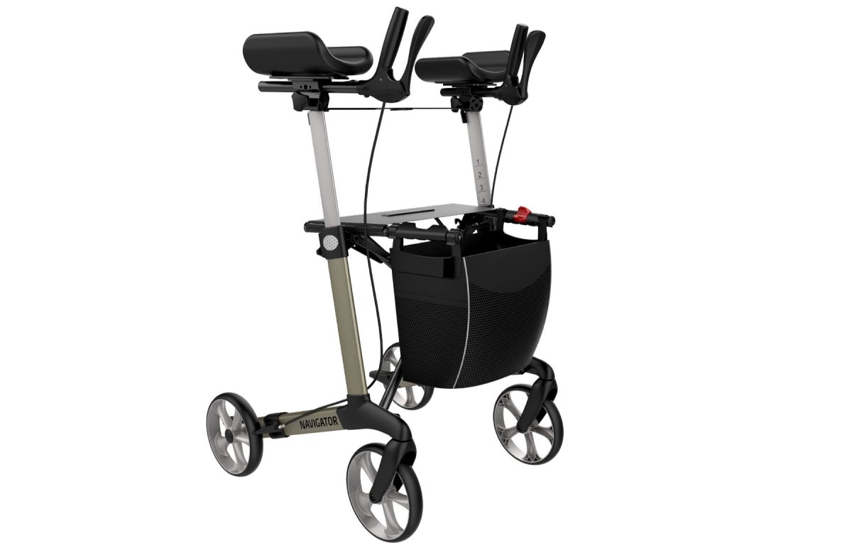 Rollator Rehasense Navigator NIEUW met roterende armschalen met gratis rugsteun - Afbeelding 2