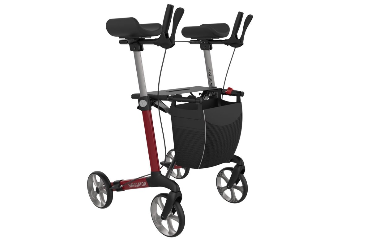 Rollator Rehasense Navigator met armschalen Maat M met gratis rugsteun - Afbeelding 4