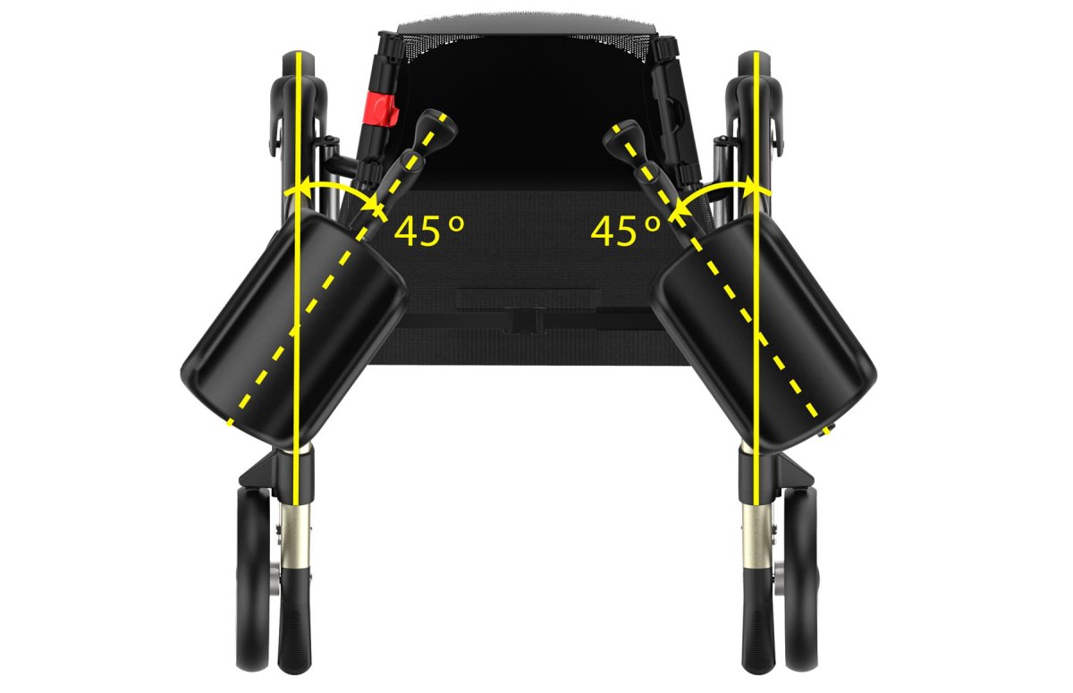 Rollator Rehasense Navigator NIEUW met roterende armschalen met gratis rugsteun - Afbeelding 3