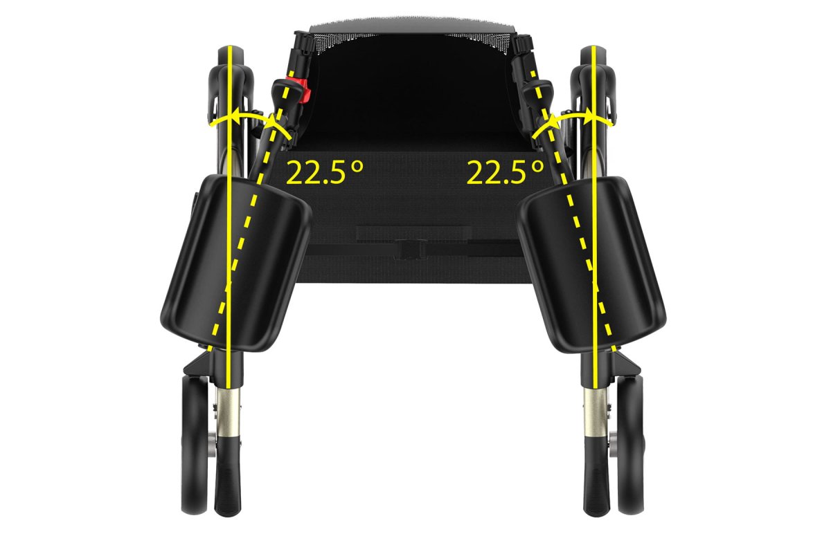 Rollator Rehasense Navigator NIEUW met roterende armschalen met gratis rugsteun - Afbeelding 4