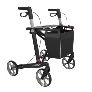 Rollator Athlon HD maat L – Carbon, Nu met gratis rugsteun