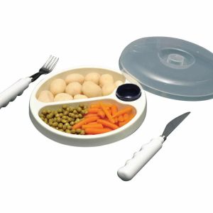 Warmhoudbord (22cm) met 2 vakken inclusief deksel