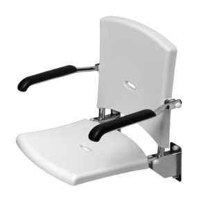 Douchezitje Jadacare met met rugleuning en armleuningen – Wit