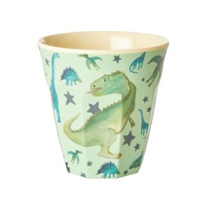 Rice Melamine Beker Medium – Saliegroen – “Dino” Print