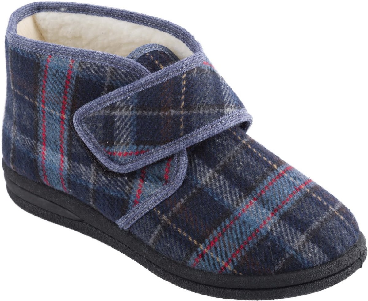 Pantoffel MSF geruit met Breedte H voor heren Hoogmodel