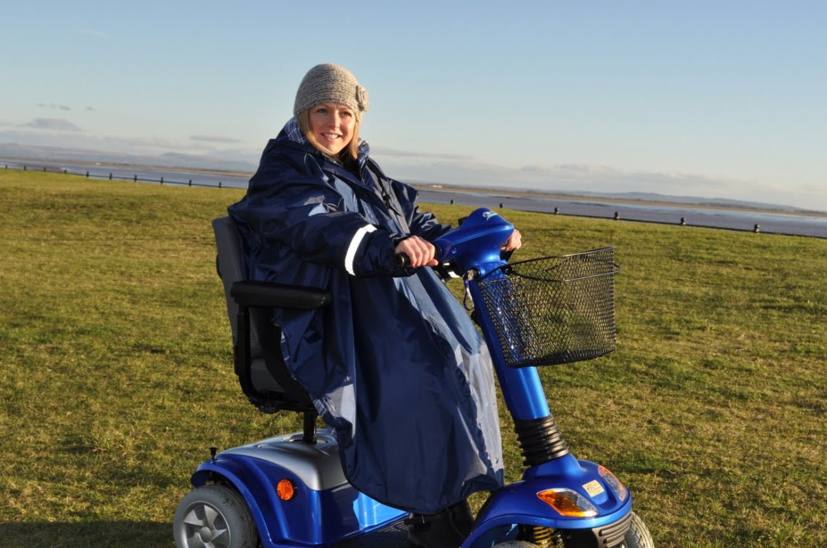 Regencape met mouwen en capuchon ongevoerd - Afbeelding 2